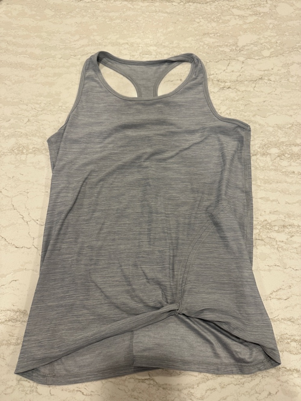 all in motion Gray Racerback Tank with Front Twist